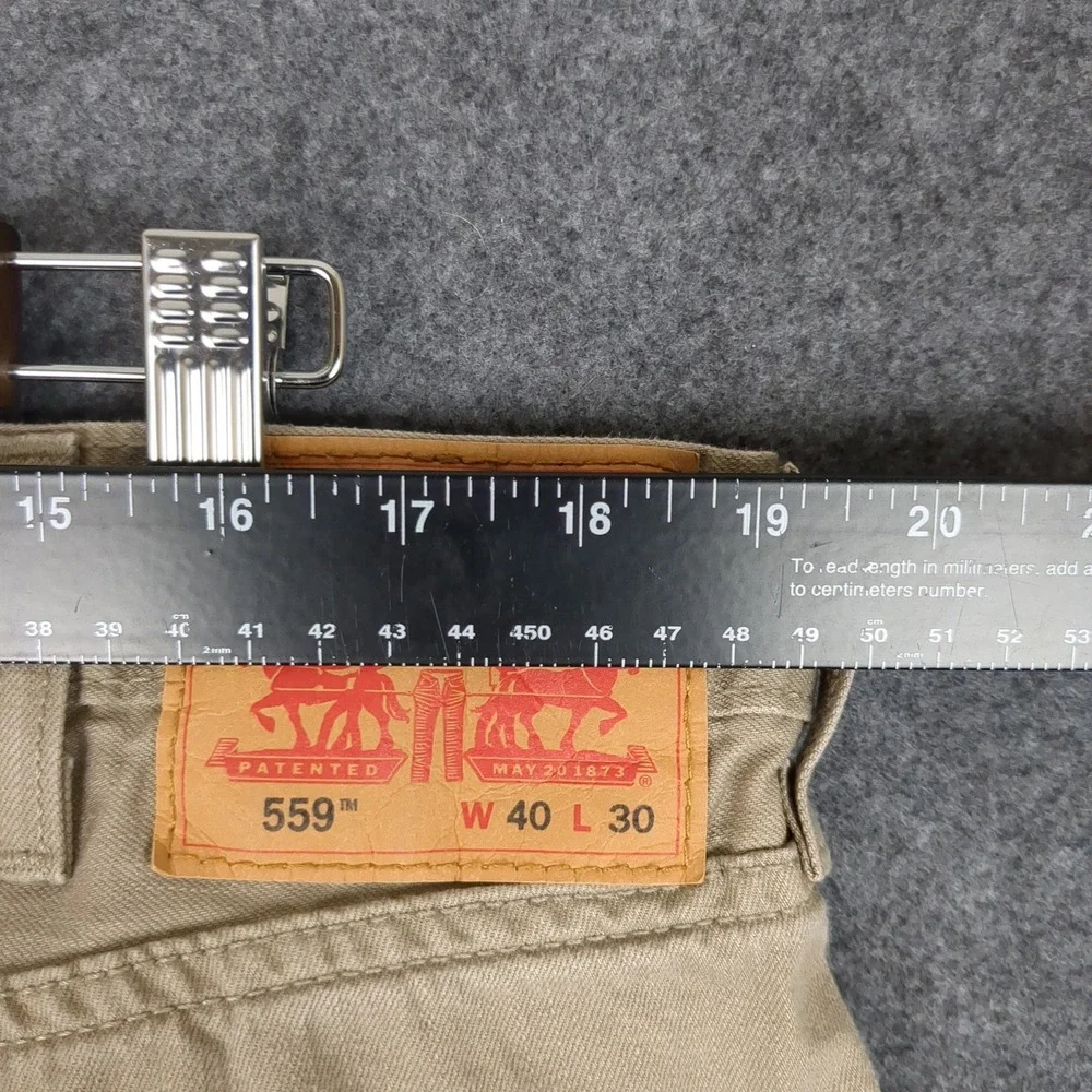 Levi Strauss 559 Jeans Khaki Tan Straight Fit Mens W40 L30‎ Cotton Blend